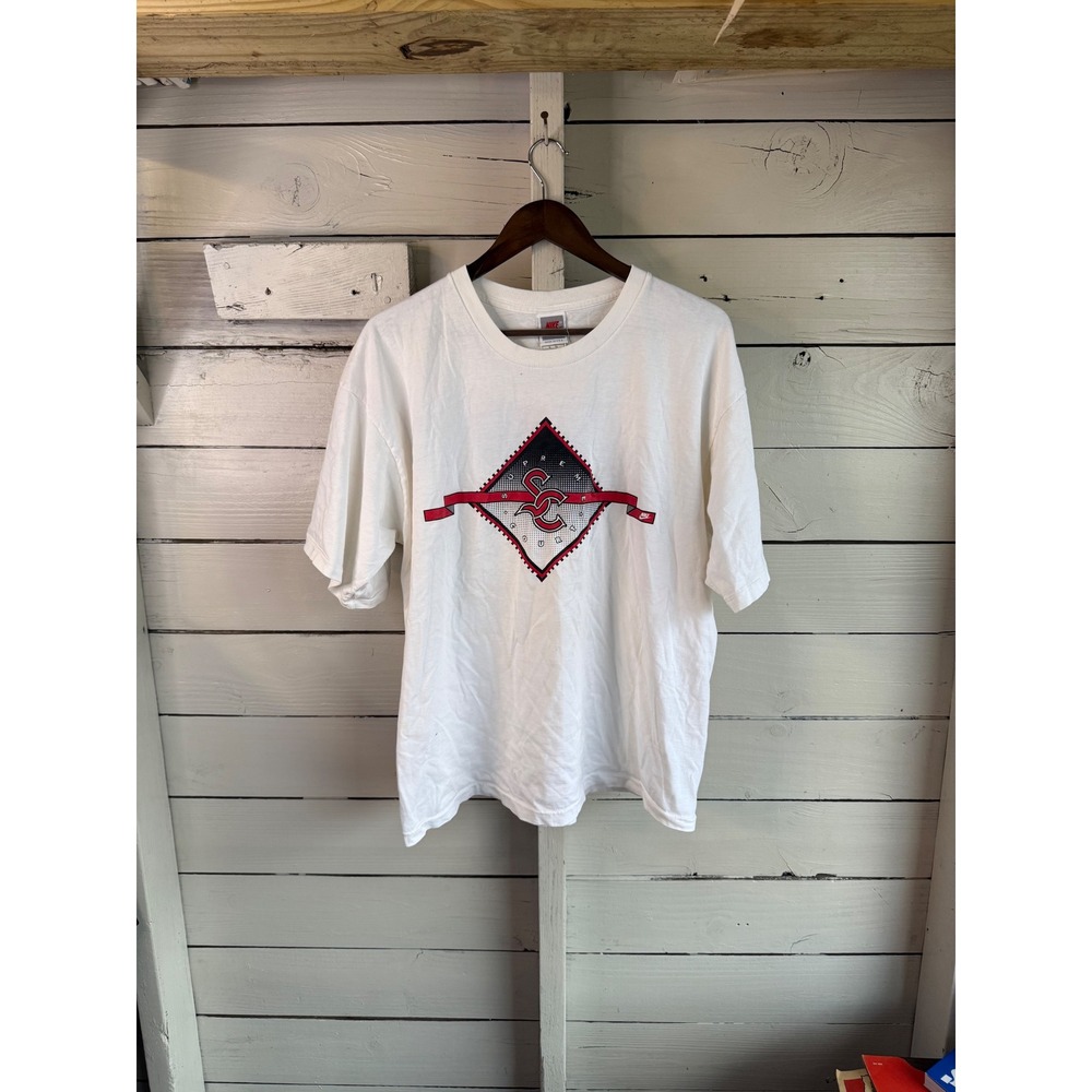 Vintage Nike Supreme Court T-Shirt XL White Made in USA 90s Graphic Tee Big Logo